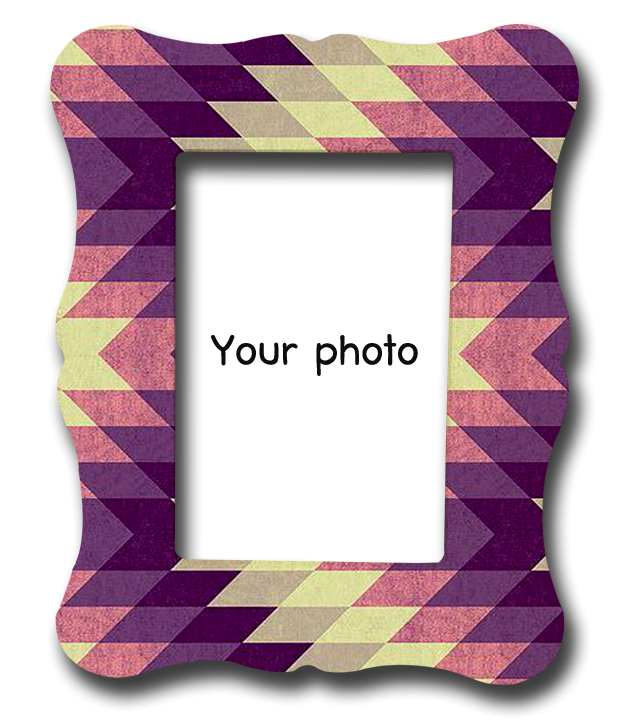 กรอบรูปพิมพ์โลโก้ purple geometric pattern frame